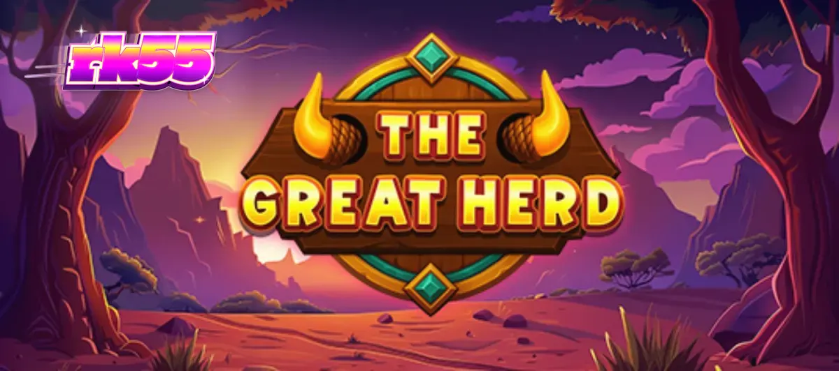 Pemandangan sabana Afrika yang indah dengan kawanan kerbau di slot The Great Herd